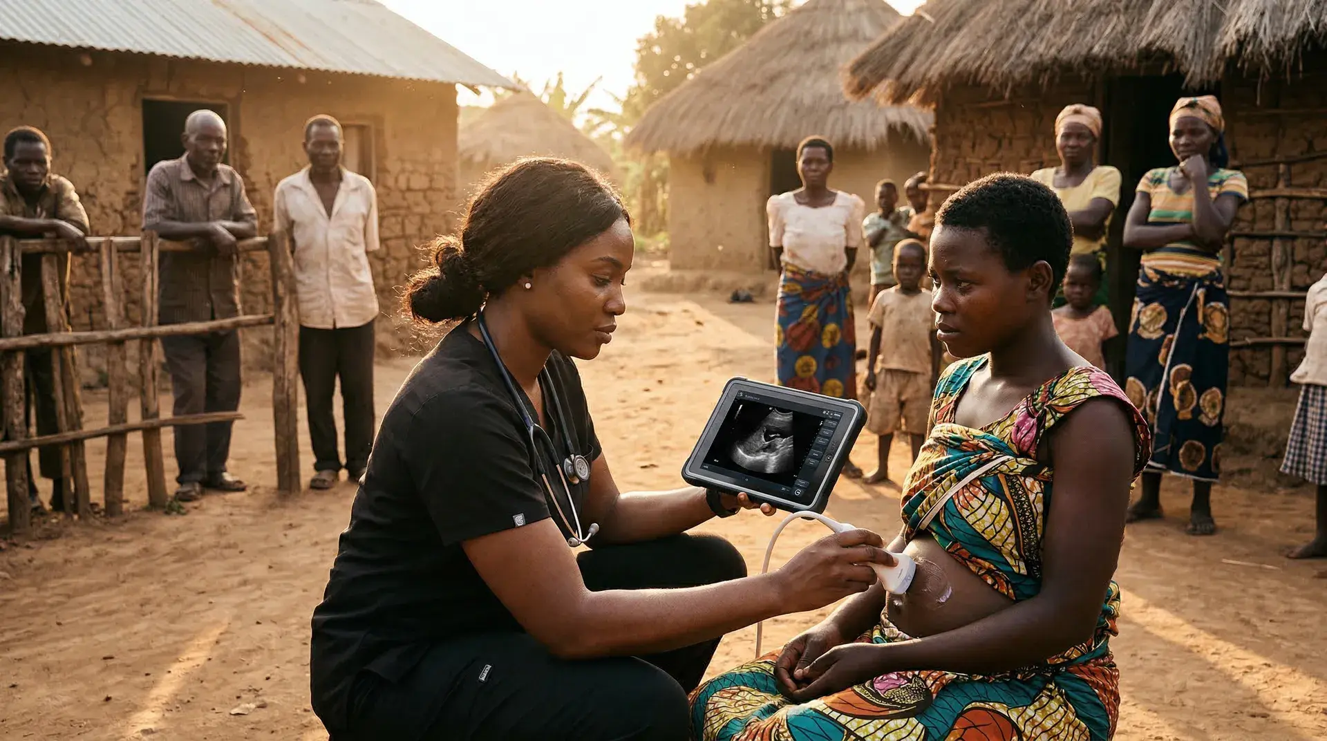 GMD team providing point-of-care diagnostics in a remote clinic