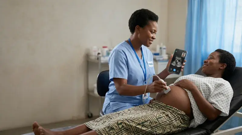 Doctor providing care to patient in outdoor field setting